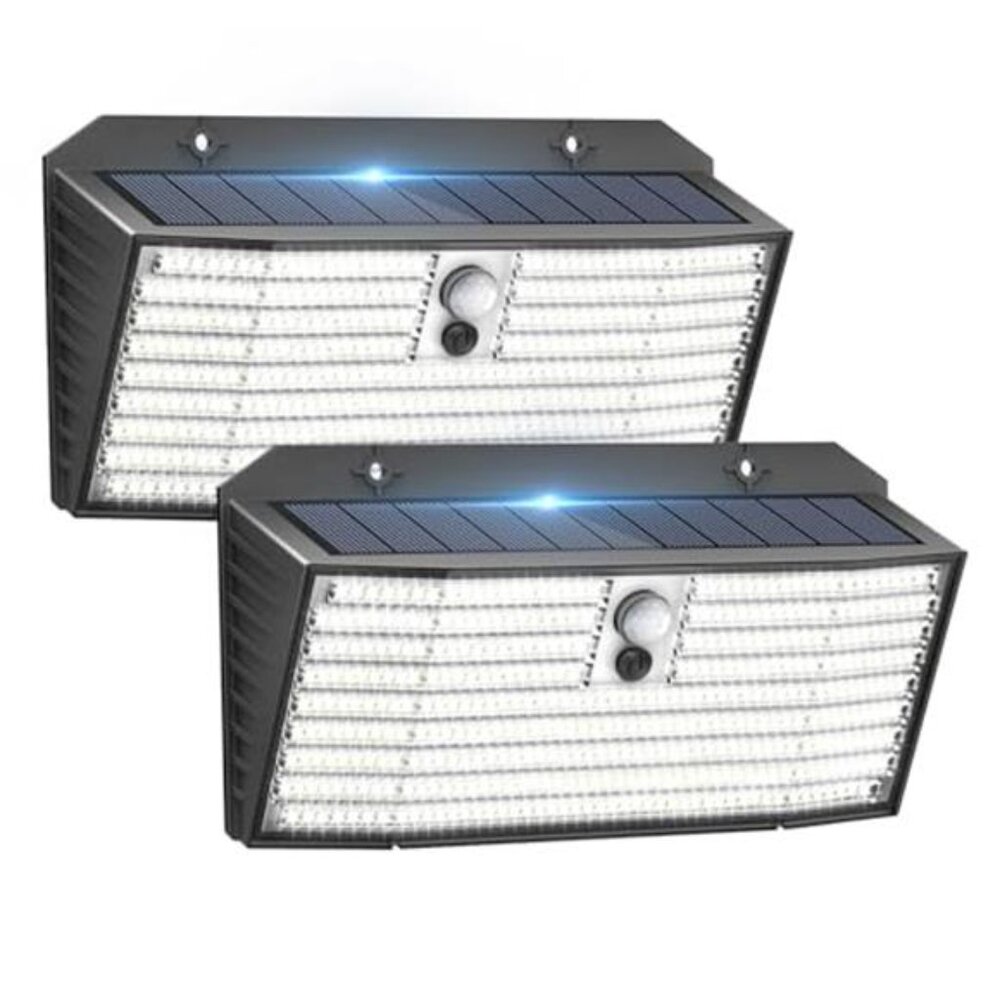 Solar Motion Sensor Lights Outdoor 418 LED Waterproof Security Wall Yard